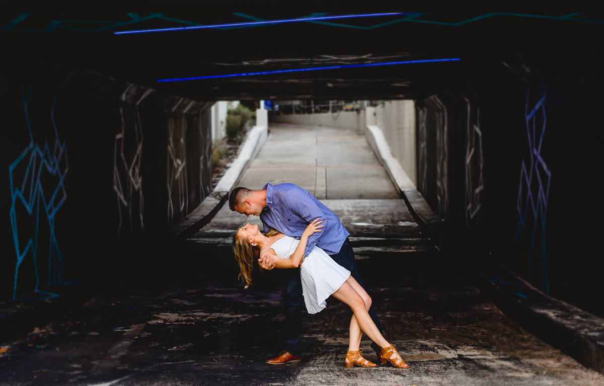 tunnel, blue, art, couple, dance