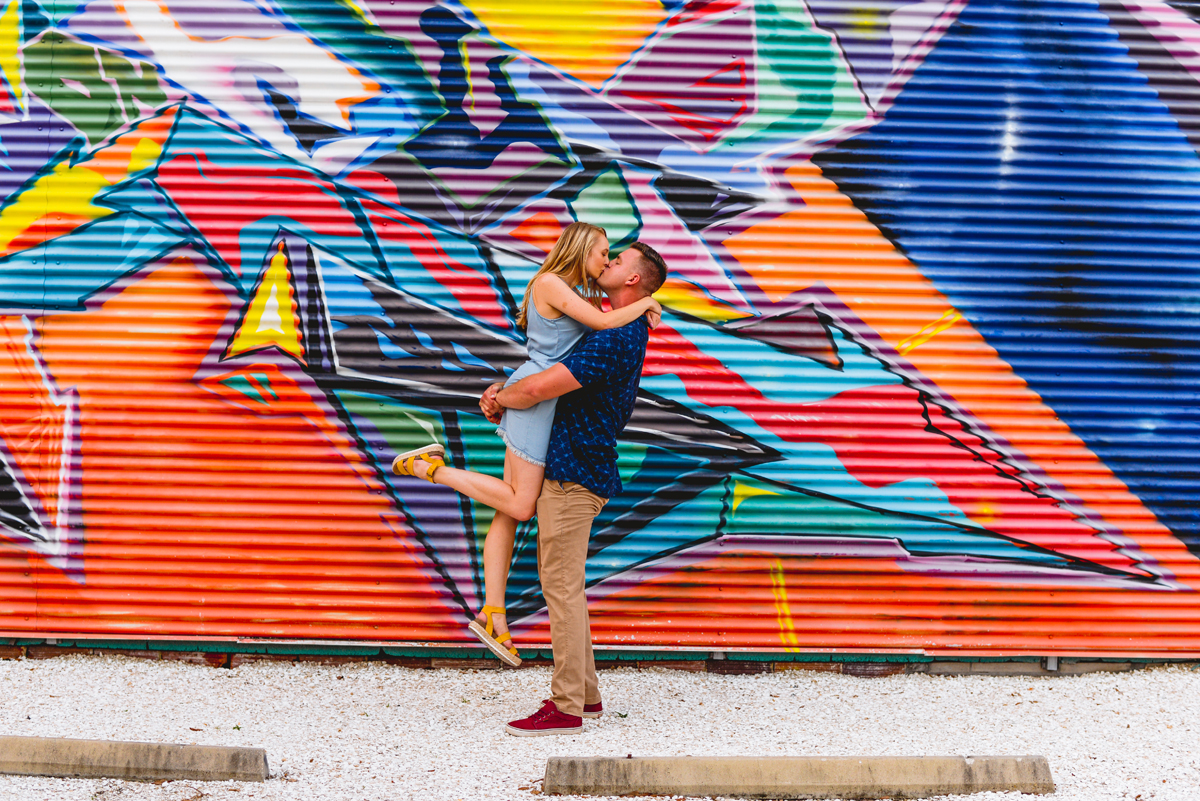 mural, colorful, kissing, downtown, st. Pete