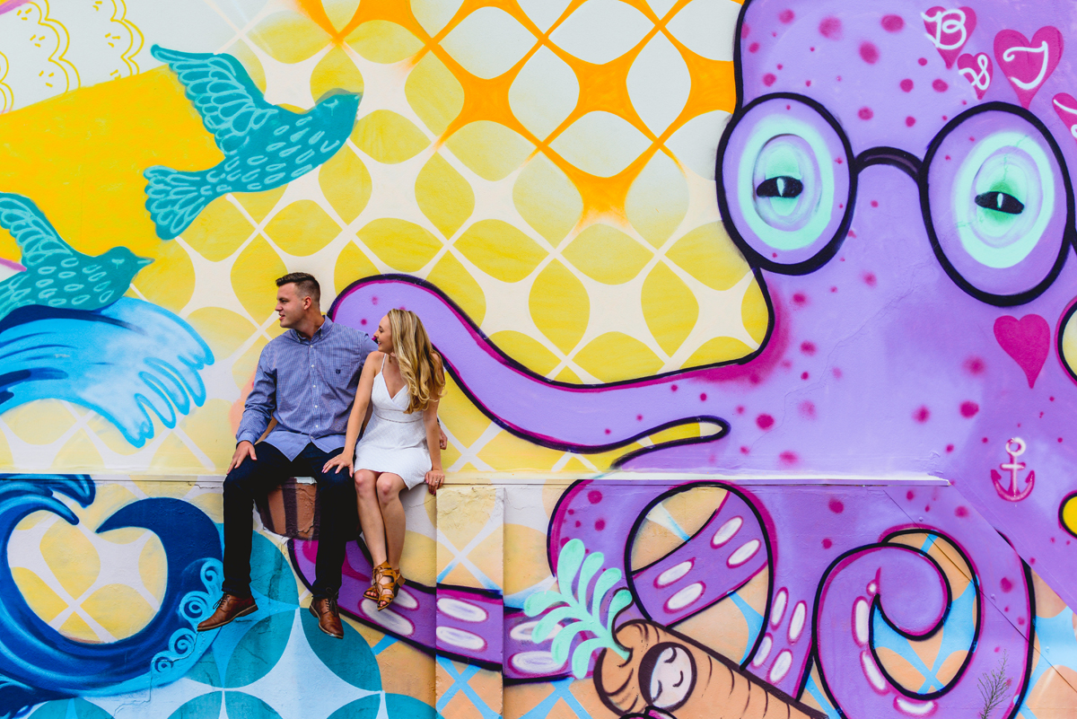 octopus, colorful, art, mural, st. Pete, couple