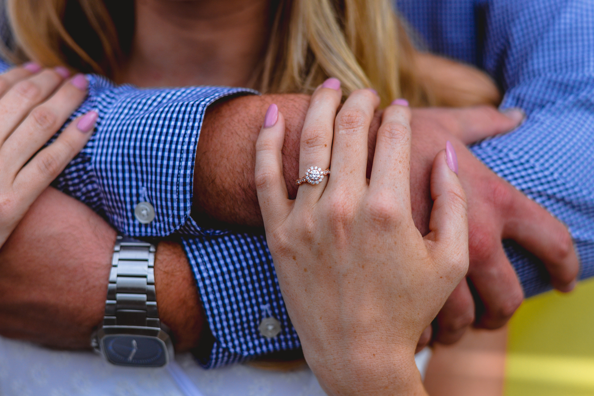 engagement, ring, diamond, detail, plaid 