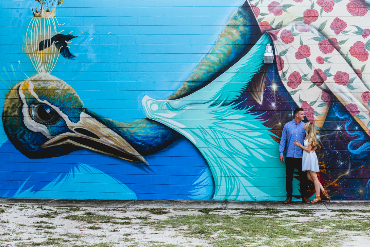 peacock, mural, roses, blue, art