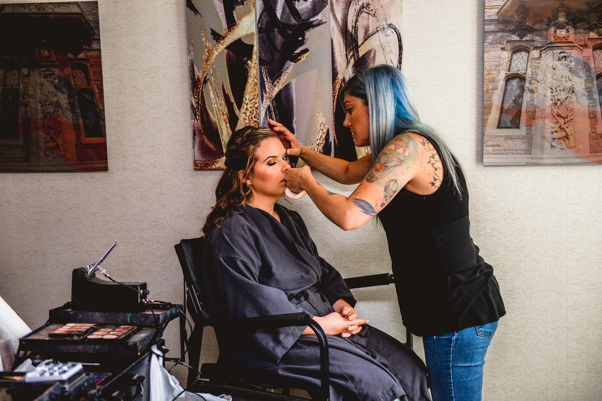 bride, getting ready, wedding day, makeup